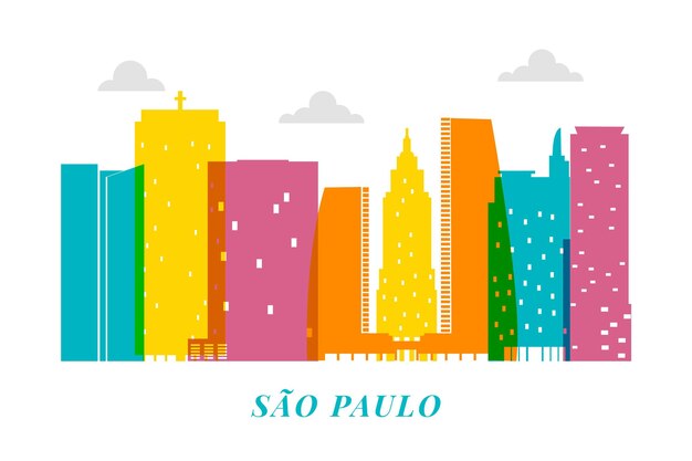 Kleurrijke sao paulo skyline