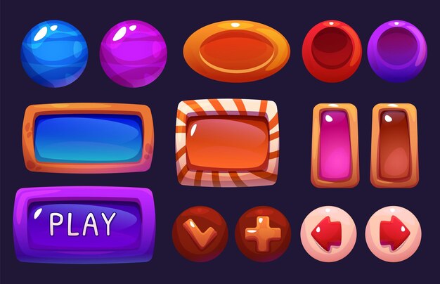 Kleurrijke spel interface snoep als knoppen