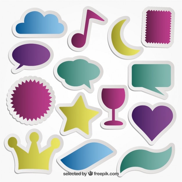 Gratis vector kleurrijke stickers