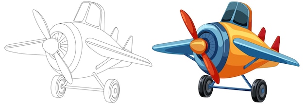 Gratis vector kleurrijke tekenfilmillustratie van een vliegtuig