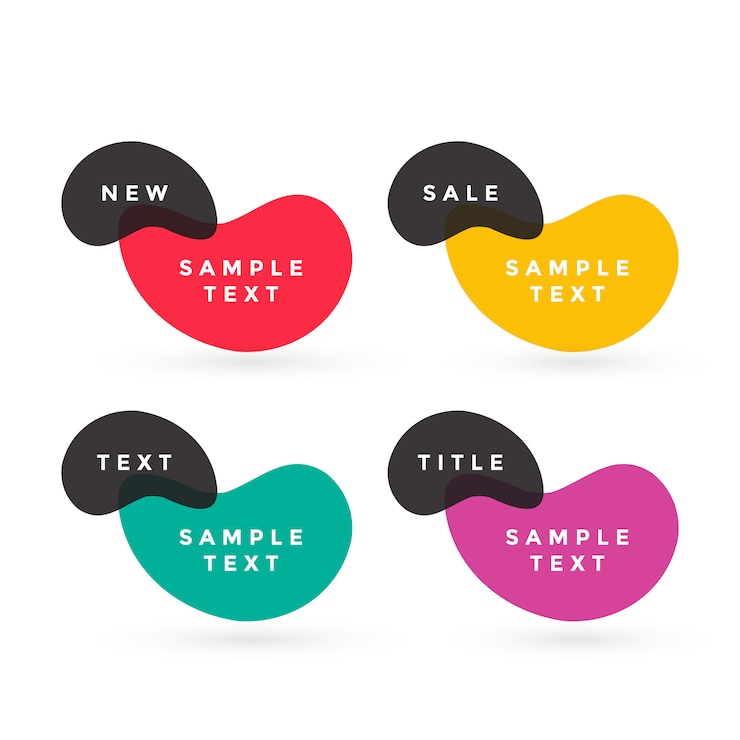Gratis Vector kleurrijke tekst labels vector design
