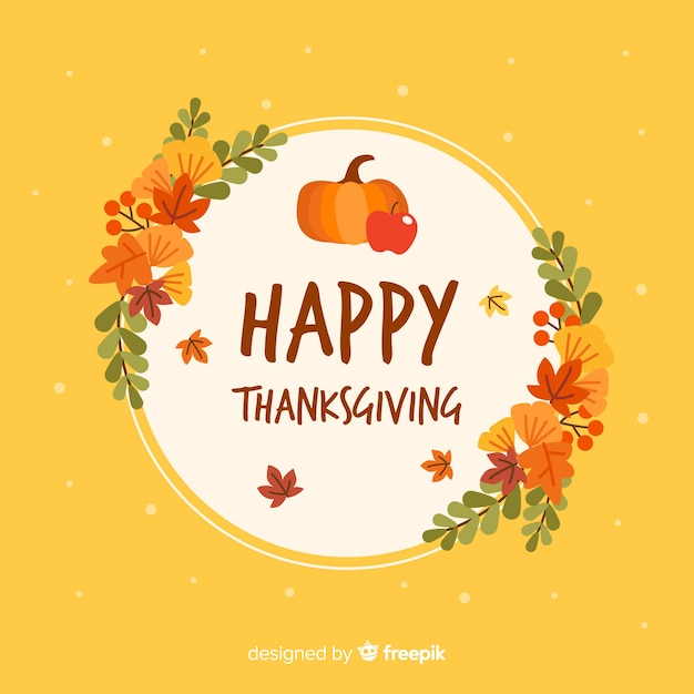 Kleurrijke thanksgiving achtergrond in plat ontwerp