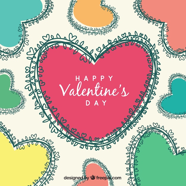 Gratis vector kleurrijke valentijnsdag achtergrond