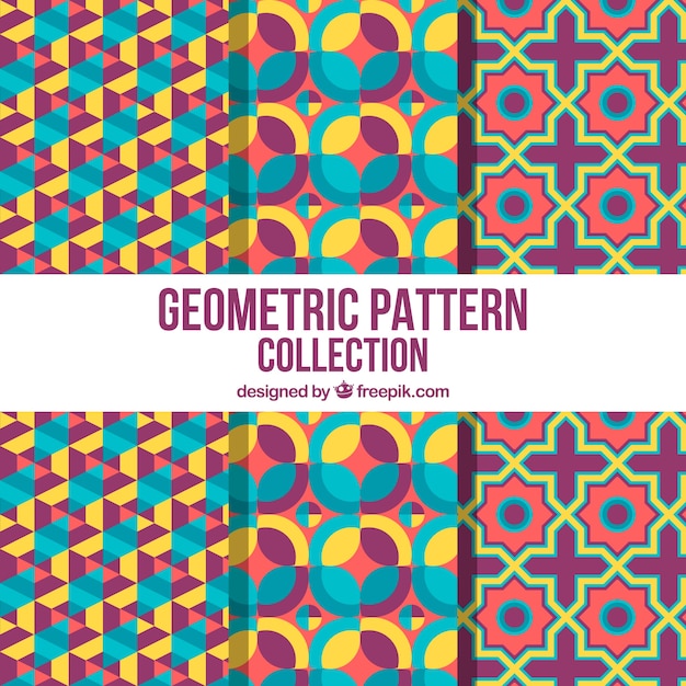 Kleurrijke verzameling leuke geometrische patronen