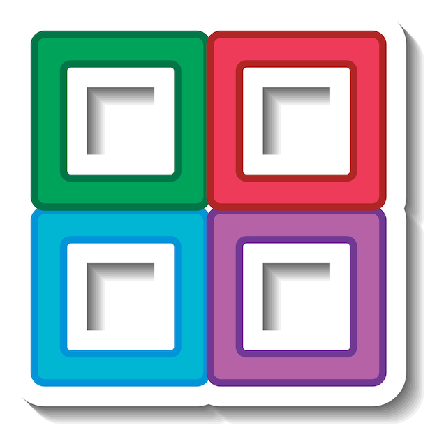 Gratis vector kleurrijke vier vierkante vormen