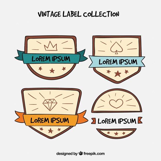 Kleurrijke vintage labels