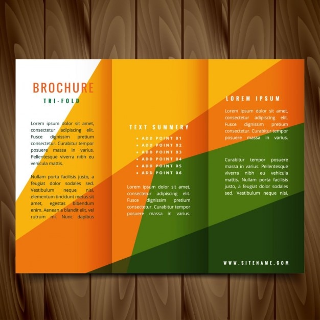 Gratis vector kleurrijke vormen vector driebladige brochure design