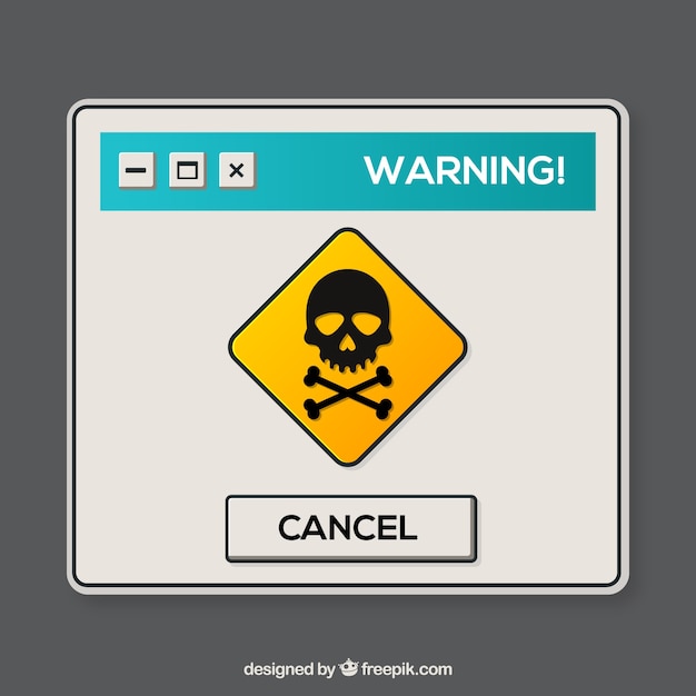 Gratis vector kleurrijke waarschuwing pop-up met platte ontwerp