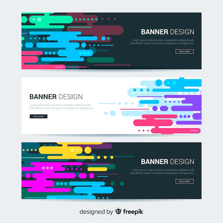 Gratis Vector kleurrijke webbanners