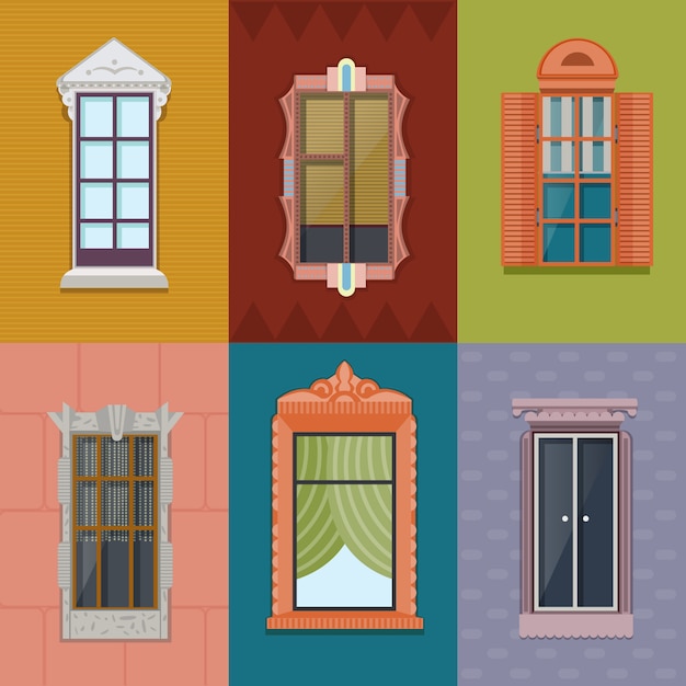 Gratis vector kleurrijke windows flat collection