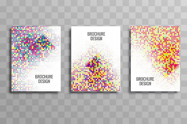 Gratis vector kleurrijke zakelijke brochure gestippelde sjabloon decorontwerp