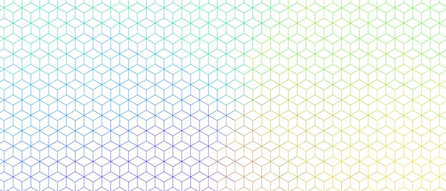 Kleurrijke zeshoekige lijn breed patroon ontwerp banner