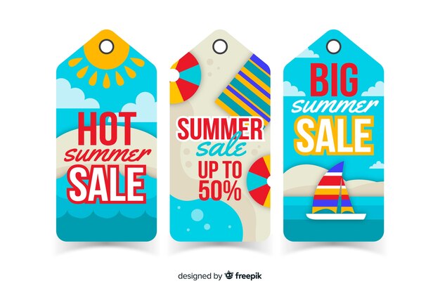 Gratis vector kleurrijke zomer verkoop label collectie