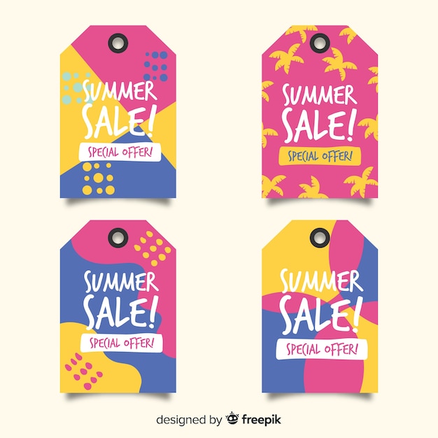 Gratis vector kleurrijke zomer verkoop labels-collectie