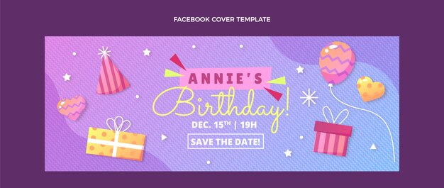 Kleurverloop kleurrijke verjaardag facebook omslag