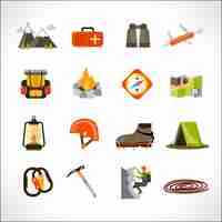 Gratis vector klimmen icons set