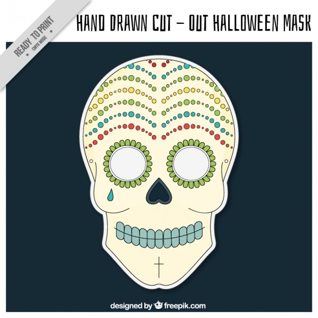 Gratis vector knip mexicaanse schedelmasker