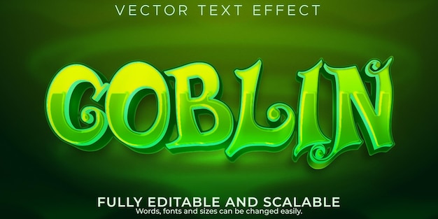 Gratis vector kobold-teksteffect, bewerkbare elf- en orc-tekststijl