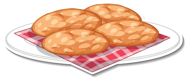 Gratis vector koekjes in bordsticker op wit