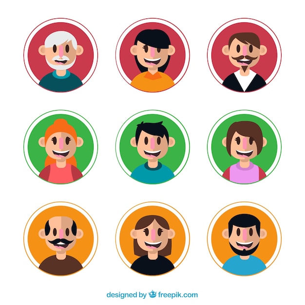 Gratis vector koele collectie van vlakke avatars