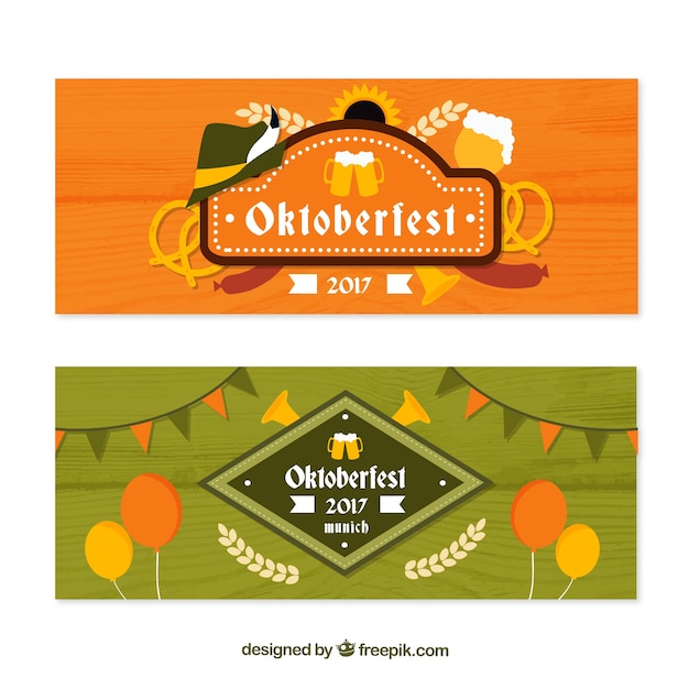 Koele pak oktoberfest banners met vintage stijl