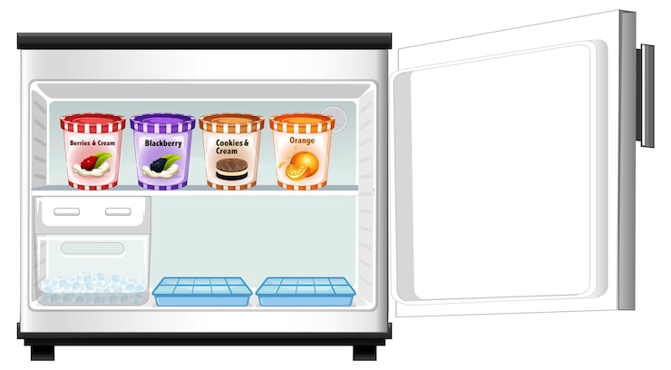 Gratis Vector koelkast met veel eten