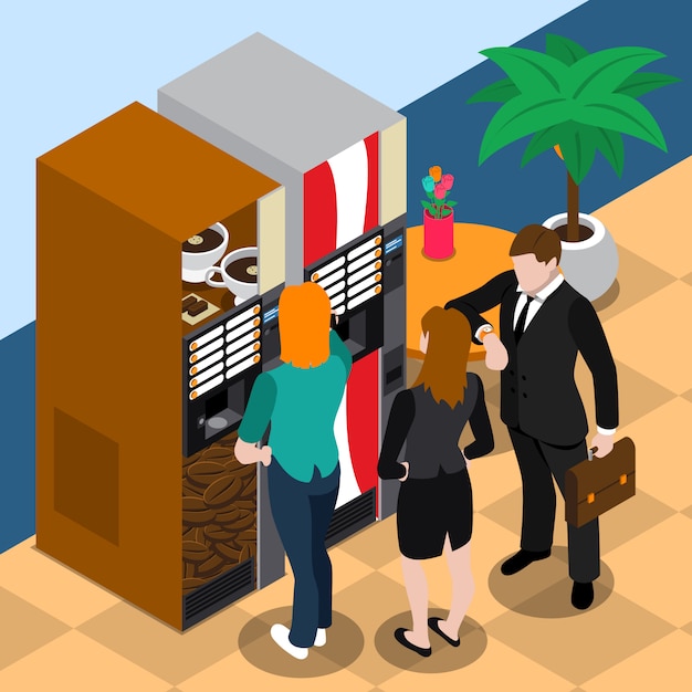 Koffie automaat illustratie