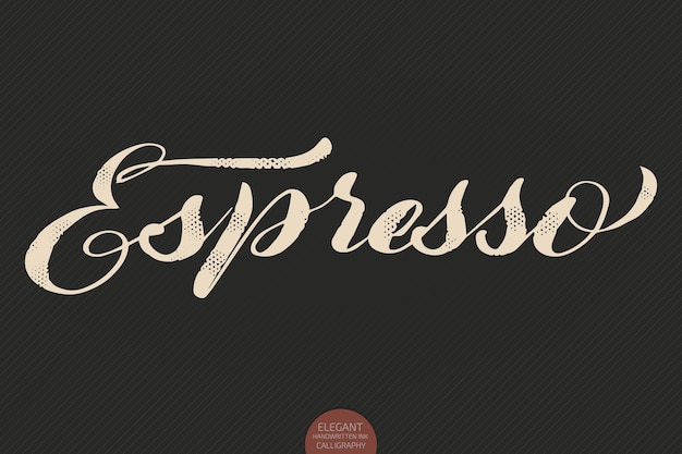 Koffie belettering. vector hand getekende kalligrafie espresso