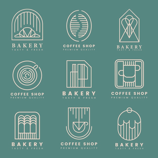 Koffie en banketbakkerij logo vector set