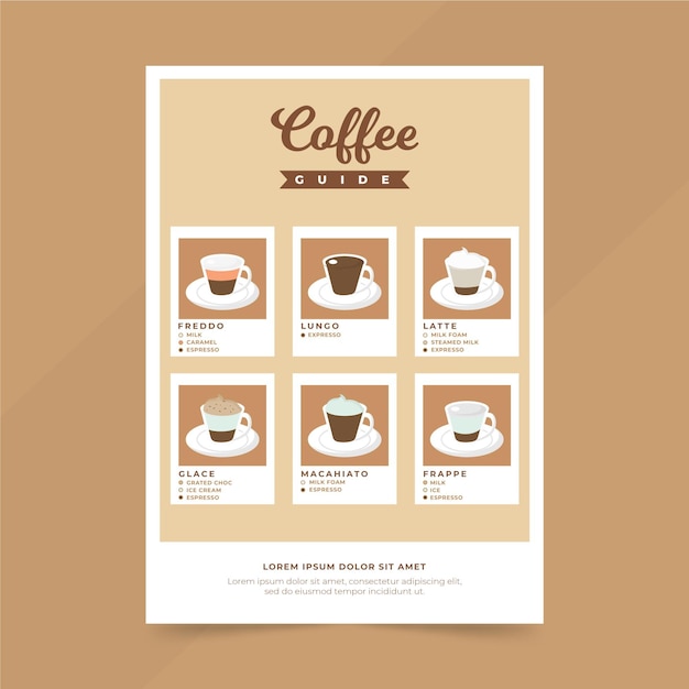 Gratis vector koffie gids poster