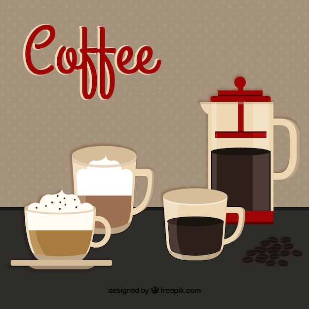 Koffie kopjes en koffie pot