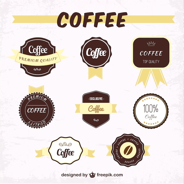 Gratis vector koffie labels inpakken