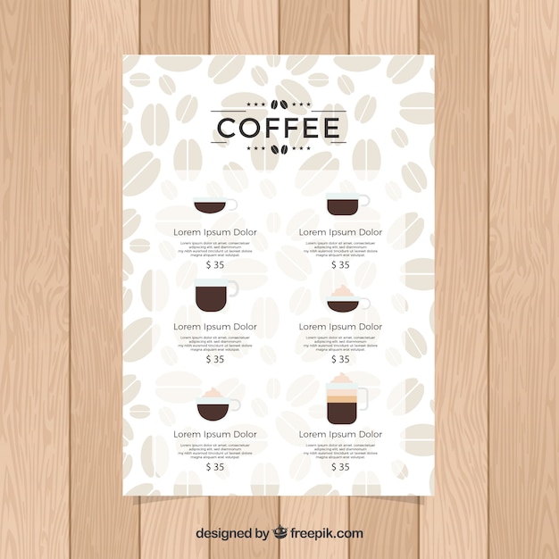 Gratis vector koffie menu