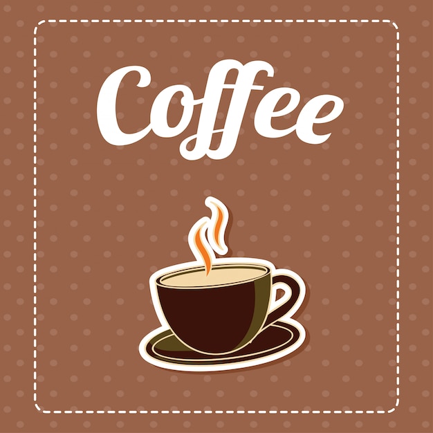 Gratis vector koffie op bruine patroonachtergrond