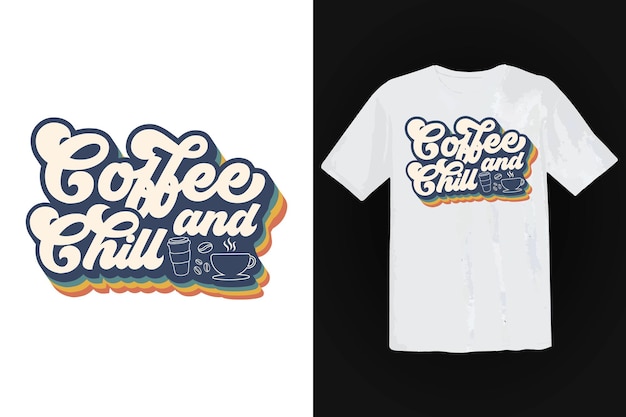 Gratis vector koffie t-shirt ontwerp, vintage typografie en belettering kunst, retro slogan