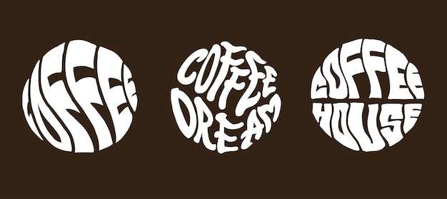 Koffie typografie ontwerp Premium Vector
