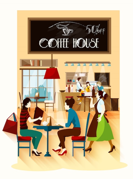 Gratis vector koffiehuis concept