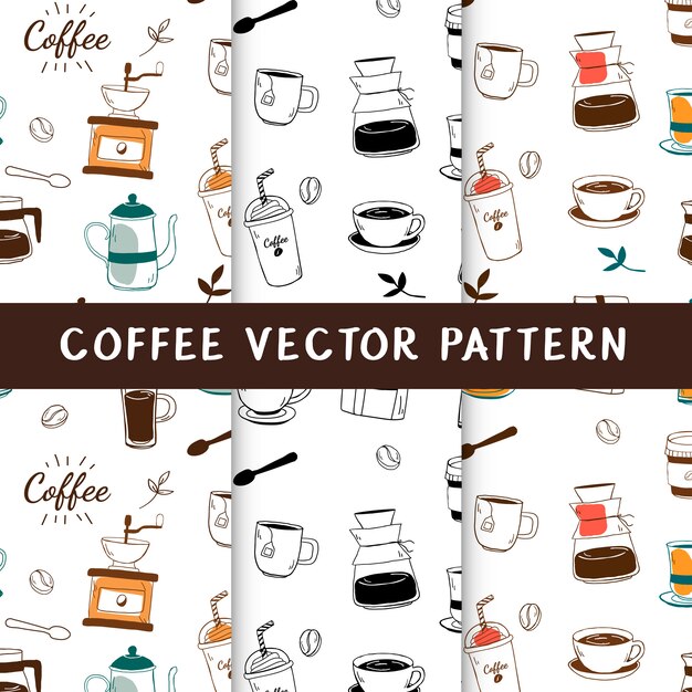Koffiehuis en koffie naadloze achtergrond vector