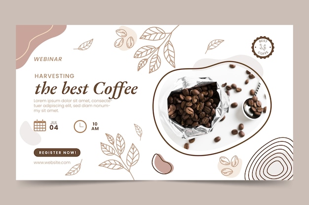 Gratis vector koffieplantage handgetekende webinar