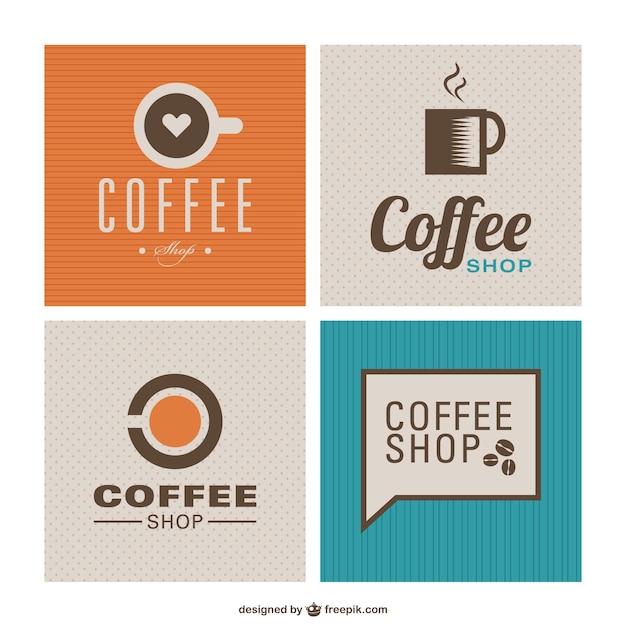 Gratis vector koffieshop platte ontwerp