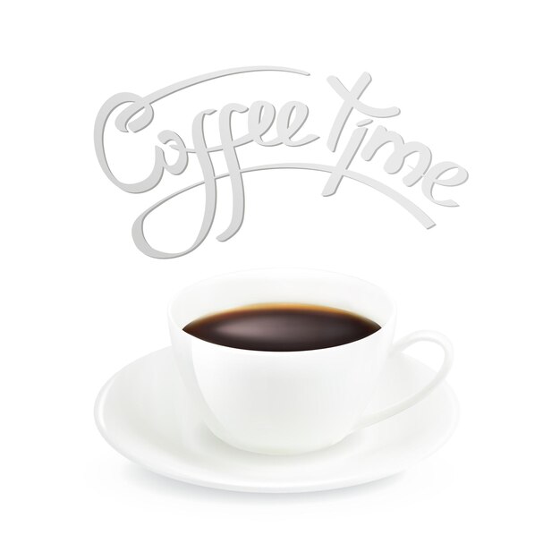 Koffietijd illustratie met koffiekopje