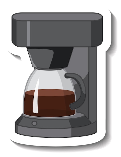 Gratis vector koffiezetapparaat geïsoleerd op witte achtergrond