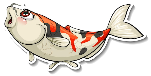 Koi karper vissen cartoon sticker