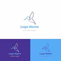 Gratis vector kolibrie logo sjabloon