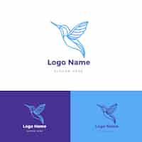 Gratis vector kolibrie logo sjabloon