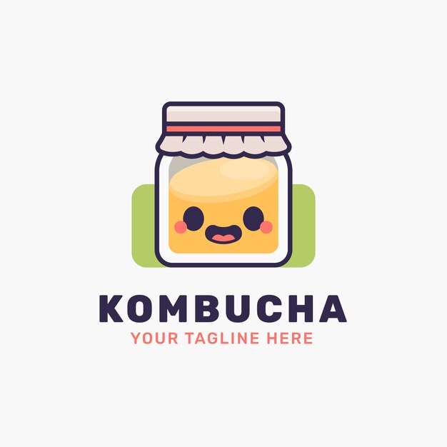 Kombucha-logo ontwerpsjabloon