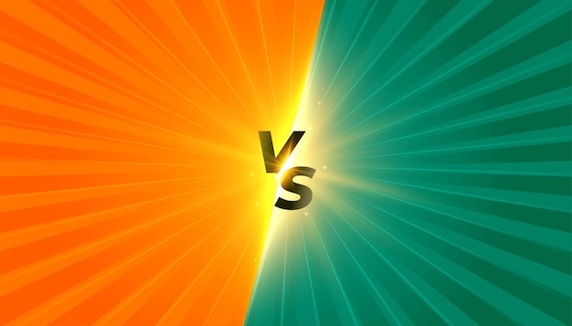 Komische stijl versus vs banner met stralenstreep