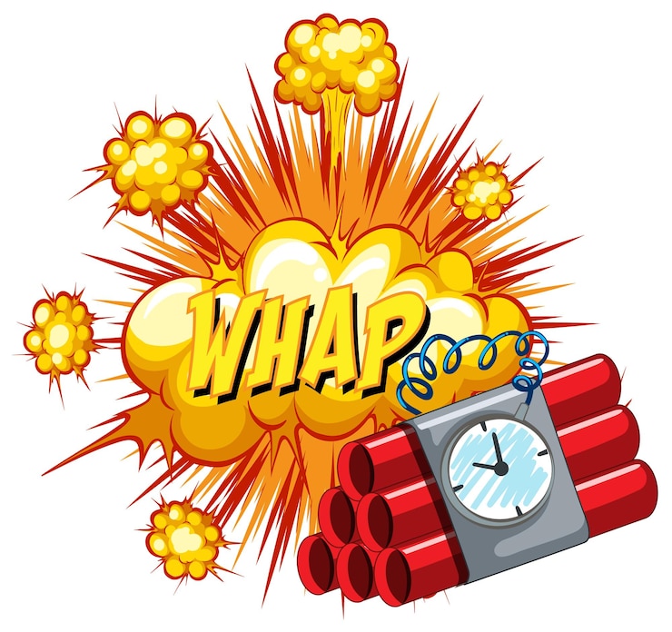 Gratis Vector komische tekstballon met whap-tekst