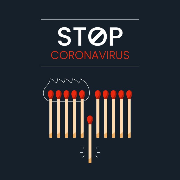 Gratis vector komt overeen met concept stop coronavirus