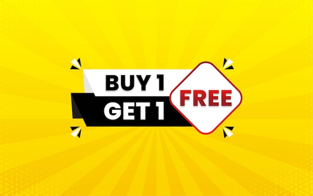 Koop 1 krijg 1 gratis verkoopbannerontwerpsjabloon met 3d-bewerkbaar teksteffect Premium Vector